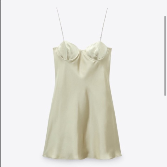 Zara Jewel Strap Satin Effect Dress - Picture 4 of 4